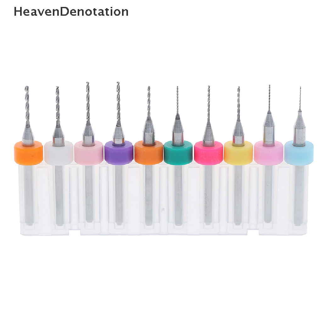 [HeavenDenotation] 10Pcs/set 0.1~1.0mm PCB print circuit board carbide CNC mini micro drill bits