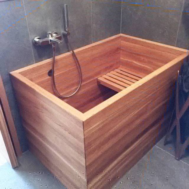 Bathtub Kayu Pinus P120 - 130 cm