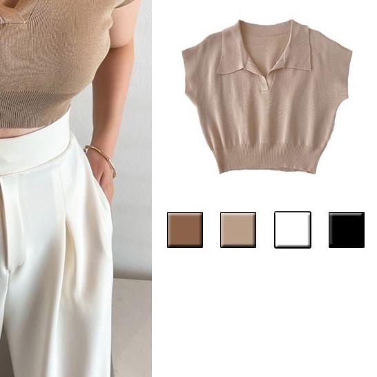 Atasan Wanita Crop Top Import Rajut Kaos Wanita Import Premium