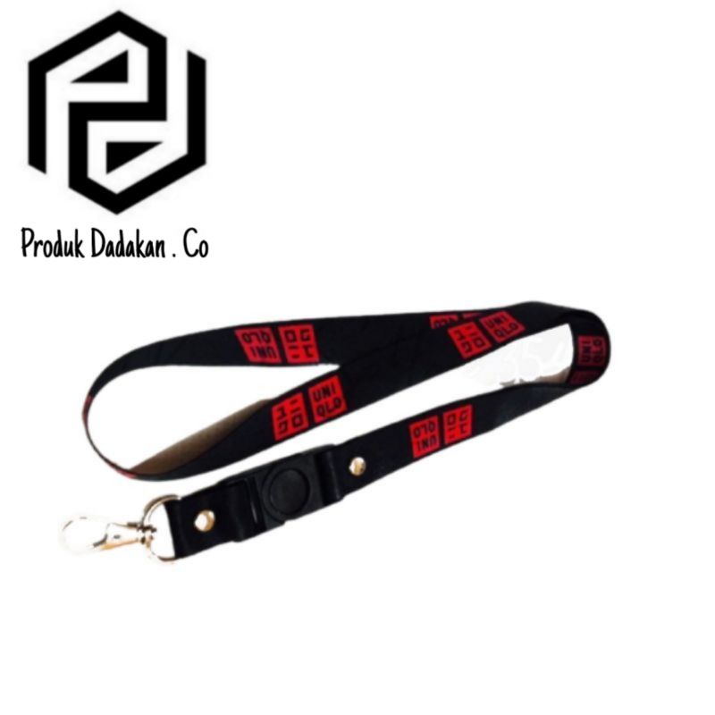 

lanyard gantungan UNIQLO logo/kunci/tulisan/tali kartu nama/flashdisk/key/kartu nama/idcard/hp