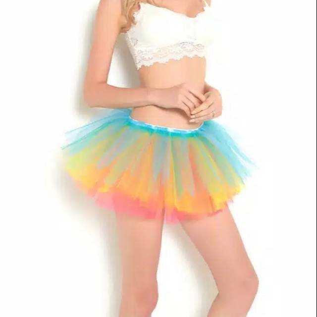 Rok tutu 5 layer rainbow color