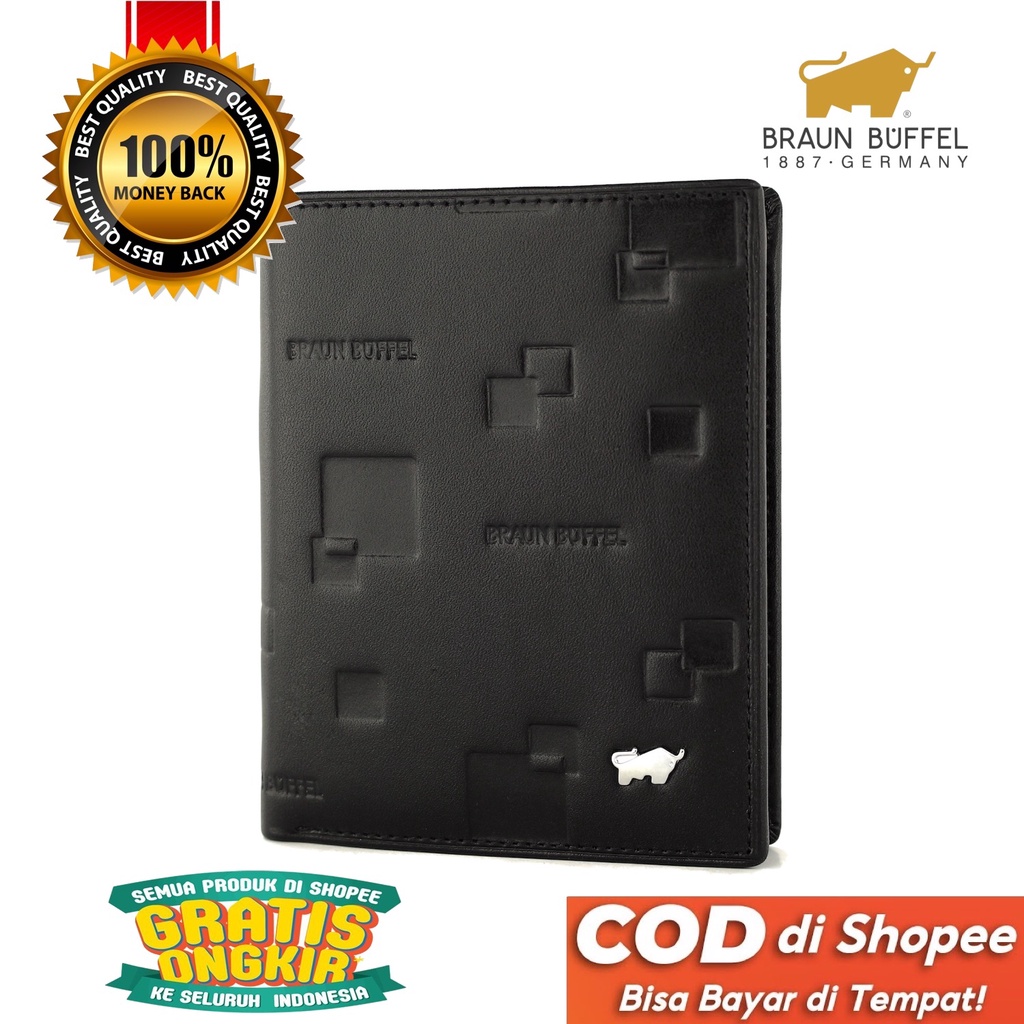 TOKOKOE - Dompet Pria model Berdiri bahan Kulit Premium Dompet Lipat - BB 01-05 Black