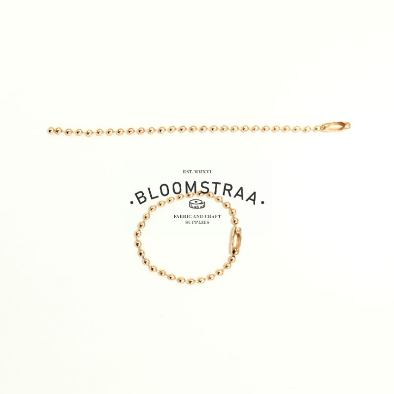 Gantungan Rantai Biji Lada Gold Emas Ring gantungan kunci gunting kuku 1 lusin Metal Ball Chain Mas Muda