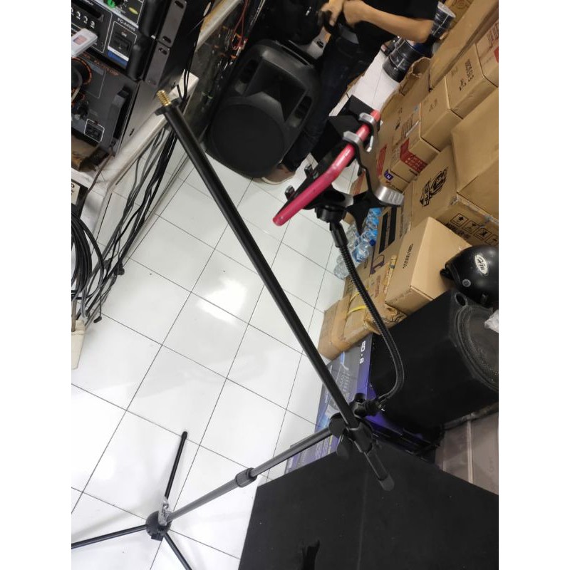 Stand Mic Panjang Mic + Holder Gadget ( HP Tablet ) Pro Universal