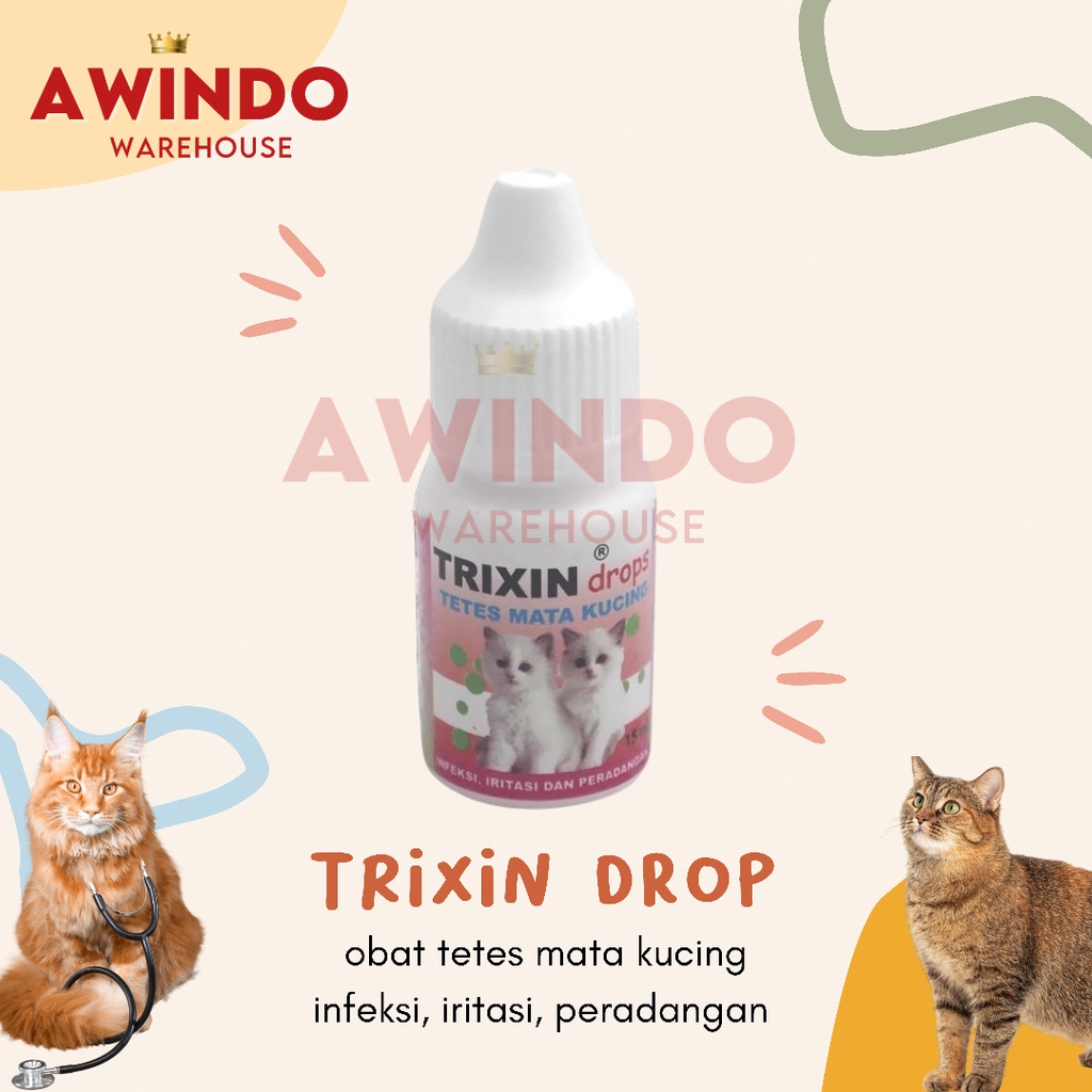 Foto TRIXIN DROP - Obat Tetes Mata Hidung Kucing Cat Kitten Anti Infeksi Iritasi Mata