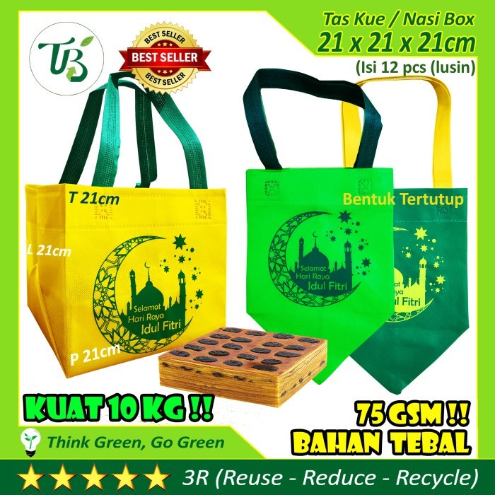 

(TERLARIS) Goodie Bag Idul Fitri Lebaran Tas Kue Nasi Box 20X20X20Cm Non Paperbag