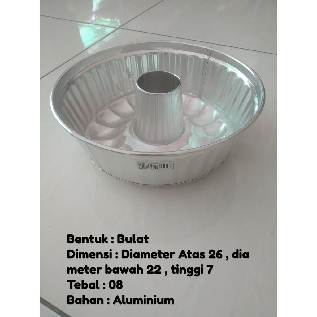Loyang Aluminium Bulat Mawar/Bolu Jadul 26 cm Tebal 08