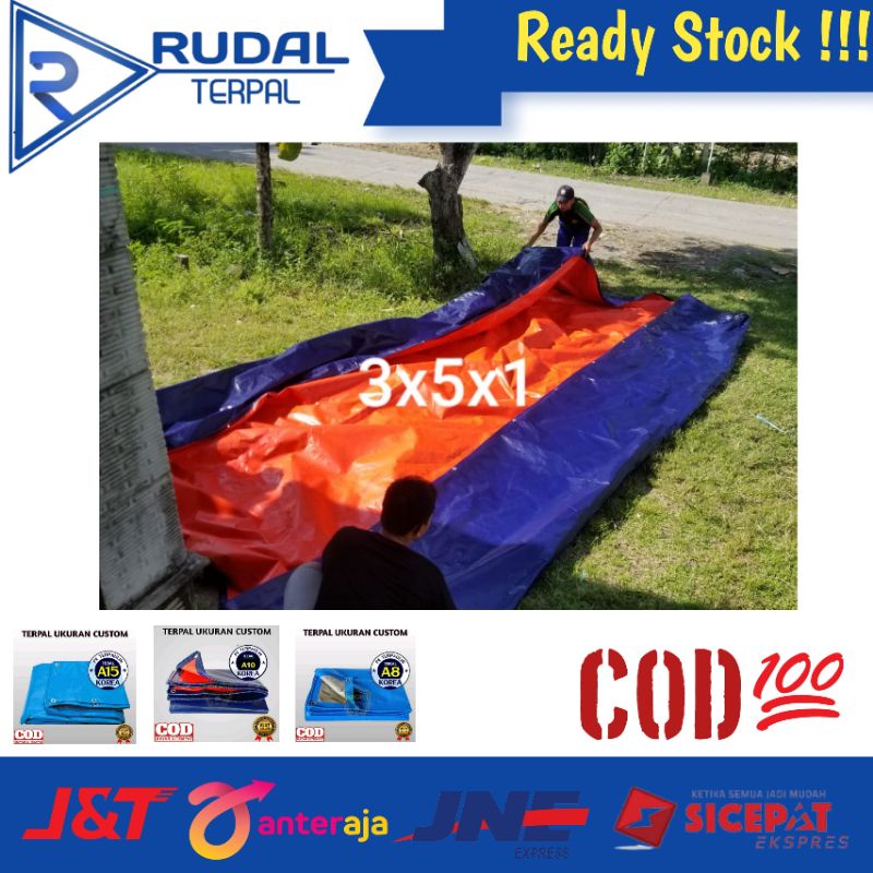 kolam terpal kotak 3x5x1