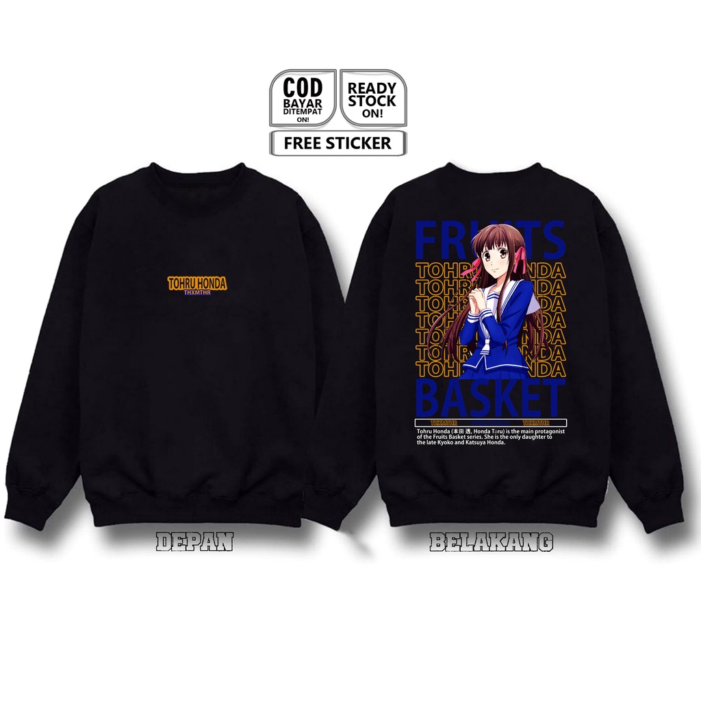 SWEATER TOHRU HONDA FRUITS BASKET ANIME MANGA WAIFU WIBU YUKI SOHMA ARISA SAKI DEATH OF KYOKO KYO ISUZU SOHMA KURENO HAJIME BAJU JEPANG COSPLAY JAPAN CULTURE - SIGN CLOTH