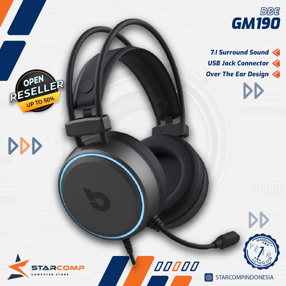 dbE GM190 7.1 Virtual Surround Gaming Headphone GM-190 GM 190