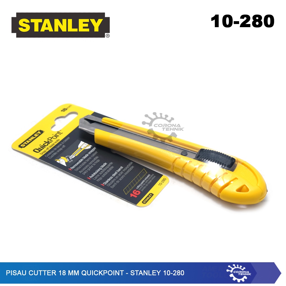 Stanley 10-280 - Pisau Cutter 18 mm QuickPoint