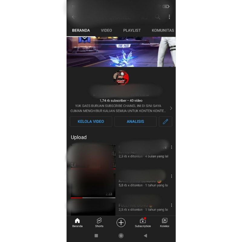 (Terjual) Akun Youtube 1,7k (belum monetisasi)