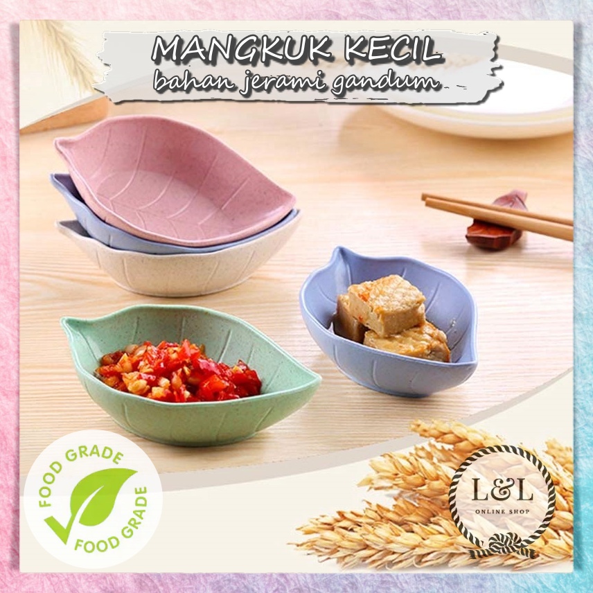 Tempat Makanan Mangkuk Kecil Plastik Jerami Gandum Mangkok Mini Sambal Saus Kecap Peralatan Makan