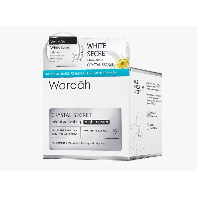 Wardah Crystal Secret night cream | krim malam Crystal Secret Wardah