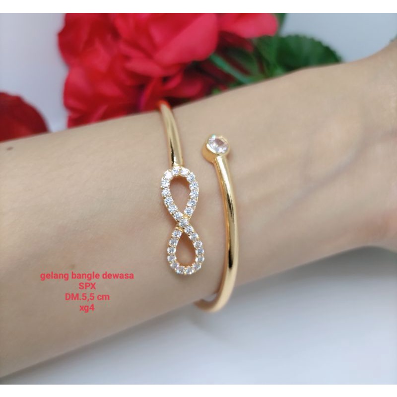 Gelang Tangan Fleksibel Bangle Wanita Titanium Xuping Perhiasan Aksesoris Lapis Emas Anti Karat