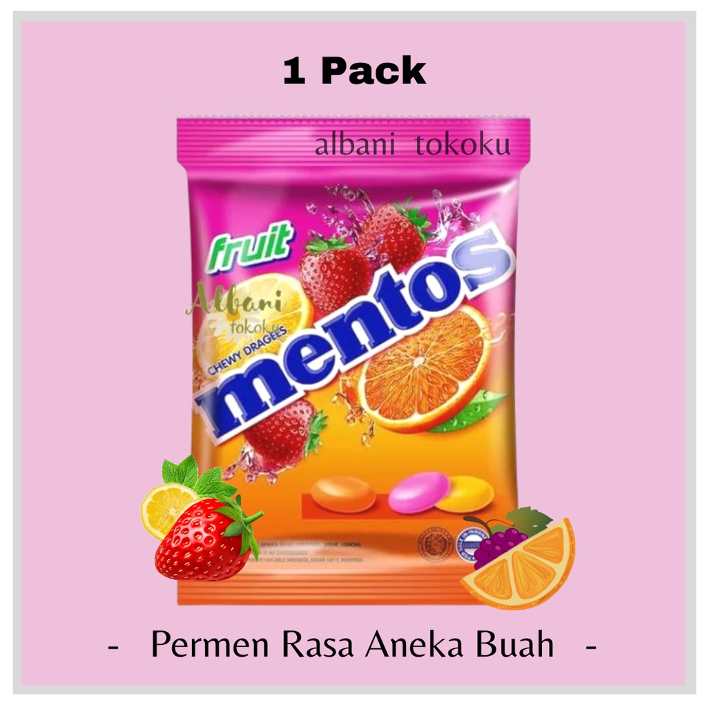 

Permen Mentos Fruit Kemasan 135 gr - Permen Mentos Aneka Rasa Buah Isi 50 pcs - Permen Lunak - Rasa Buah Segar