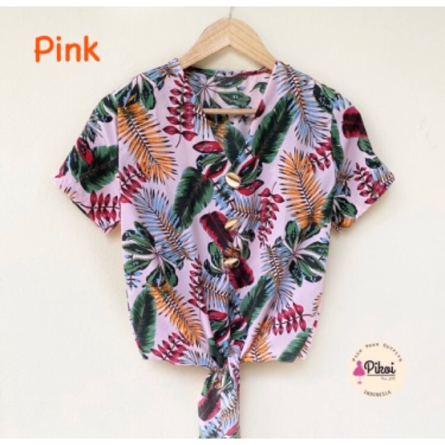 Kemeja ikat murah / kemeja summer cantik / kemeja crepe wanita murah / kemeja crepe cewek lucu /2213