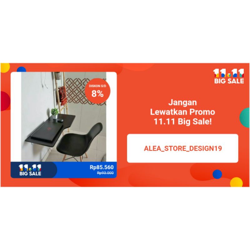 Meja Lipat Dinding Minimalis Meja Belajar Dinding  Meja Dinding Laptop 100×40