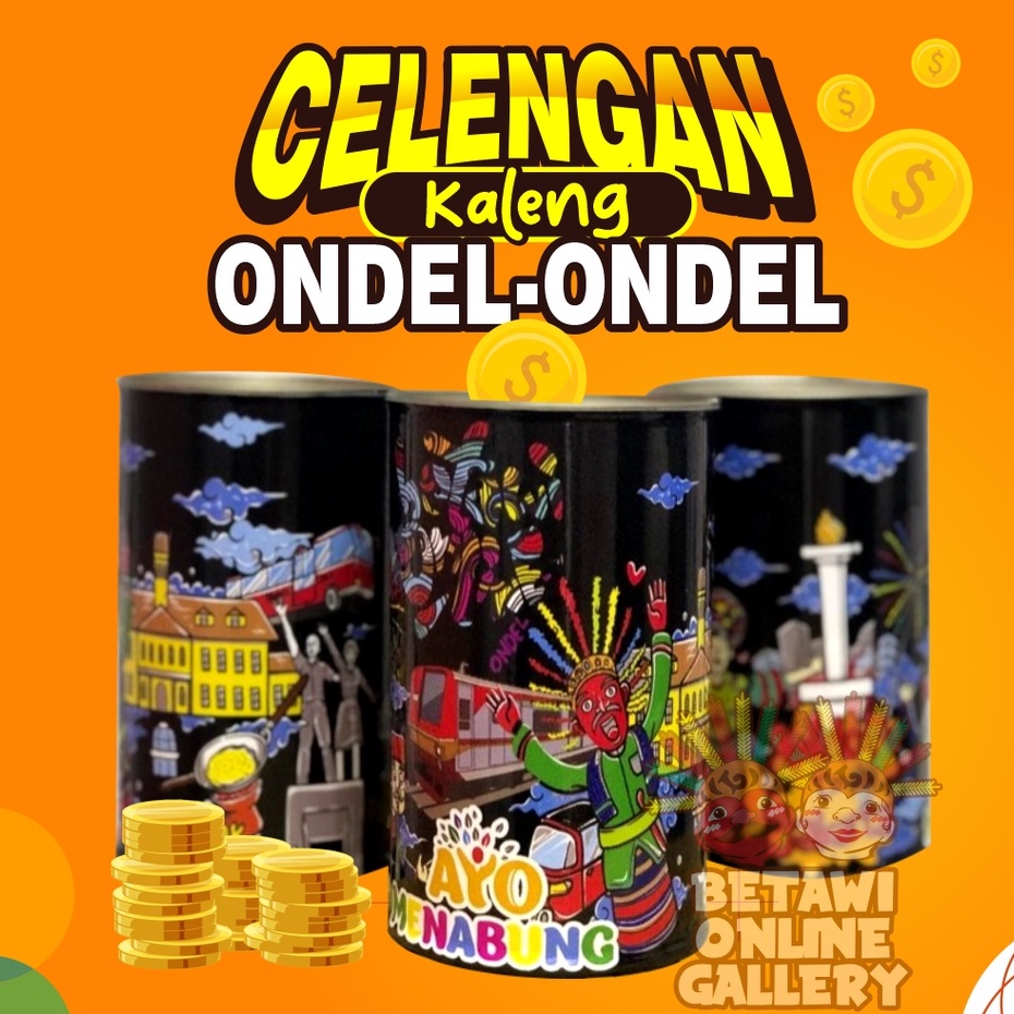 Celengan Kaleng  Ondel - Ondel / bisa Custom Gambar