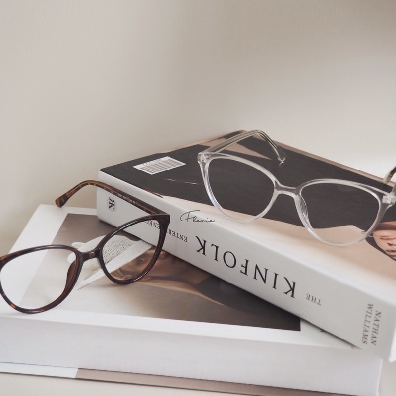 Flavia Eyewear - Kacamata Catherine Cat Eye Plastic (custom minus, photochromic, blueray)