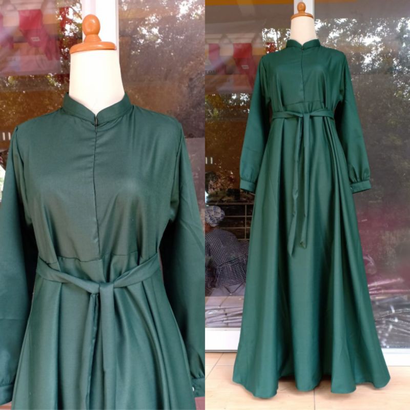 Dress Toyobo Polos Tangan Manset