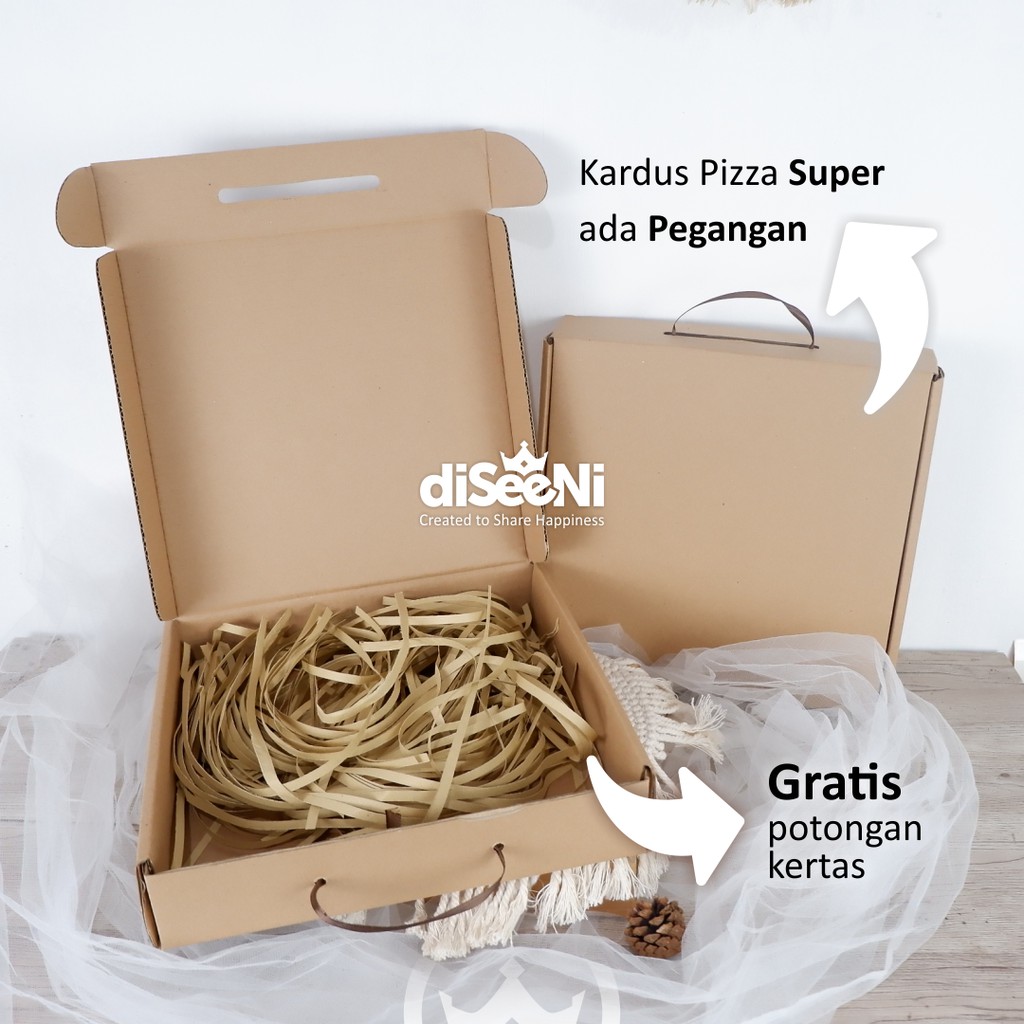 

Kardus Pizza Box + Pegangan 27x27x6 cm | Kardus Polos | Pizza Box Polos