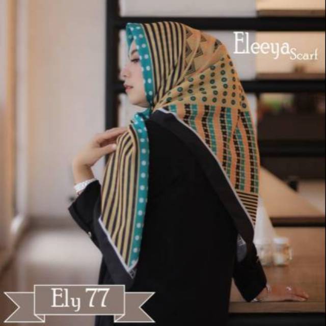 HIJAB SEGIEMPAT MOTIF ELY 77 II Eleeya Scarf