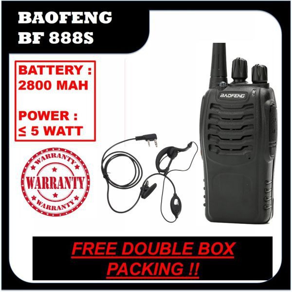 HT Baofeng 888S + Earset Single Band UHF / HT Murah BF 888 S / Frekuensi BF-888S 16 Ch tanpa layar