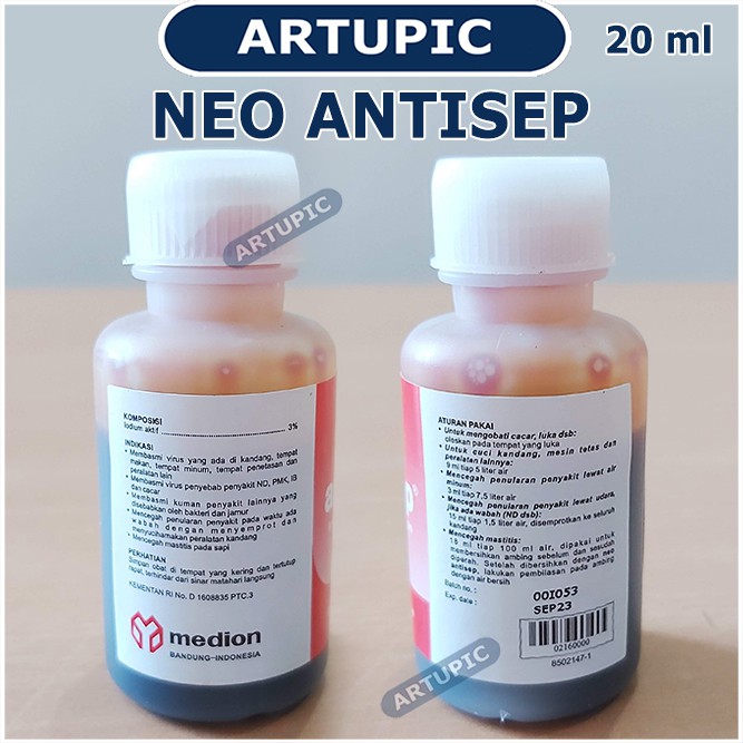 Neo Antisep 20 ml larutan desinfektan pembasmi kuman virus bakteri antiseptik hewan unggas kandang M