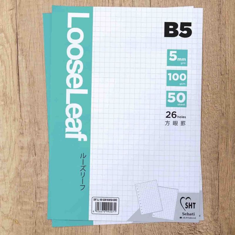 

Loose Leaf Isi Binder / KERTAS ISI BINDER /A5/B5/100 & 80GSM/(Dotted/Grid) KERTAS TEBAL UNTUK CALLIGRAPHY