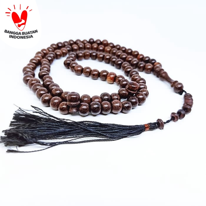 Tasbih Kayu Galih Asem Asli Bertuah 99 Butir - Vee Kalung Tasbih