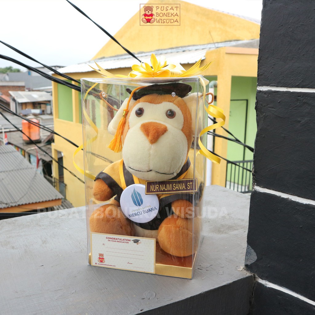 Boneka Wisuda Monkey Monyet Kera Murah Graduation Kado Wisuda Boneka Hadiah Souvenir Cowok Mika Gede