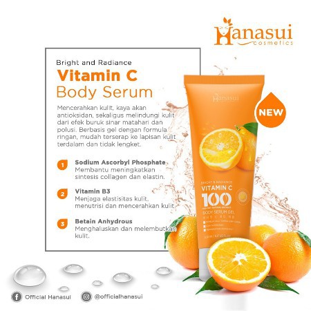 [BPOM] HANASUI Body Serum Gel Aloe Vera / Vitamin C / Sakura 200ml