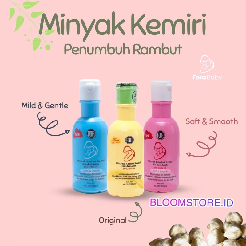 FORA Nature Minyak Kemiri Murni + Jojoba Oil 65ML 65 ML Minyak Penyubur Pelebat Penumbuh Penebal Rambut dan Alis Bayi Ibu Anak Formula Baru Asli BPOM