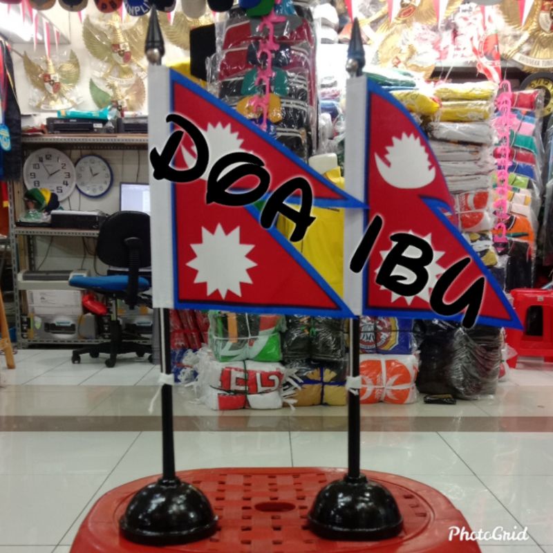 

best seller tiang kayu meja+bendera NEPAL ready stock