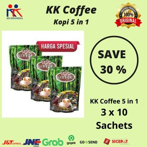 

KK Kopi Botanikal KK Coffee 5 in 1 (3 x 10 Sachets) Original KK Indonesia