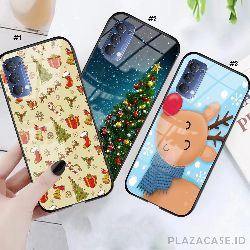 Christmas Softcase Glass [K59] RENO 4 Y20 Y30 C12 C11 C15 A91 A31 REDMI 9 REDMI NOTE 9 A53 A92 A52