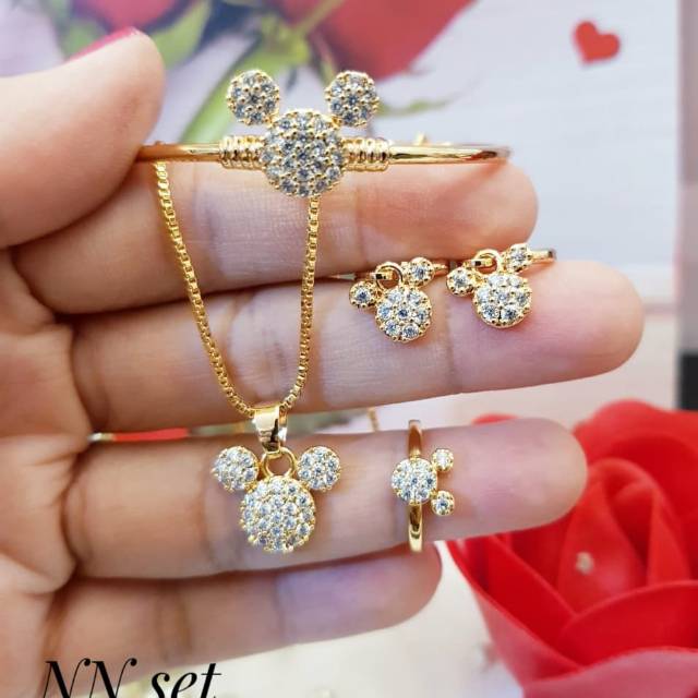 Xuping set perhiasan anak lapis emas 18k 1631j