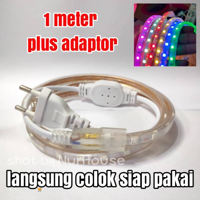 Led Strip 5050 220V paket 1 meter Lampu Plafon 220V Lampu Selang Lampu Dekorasi 220V