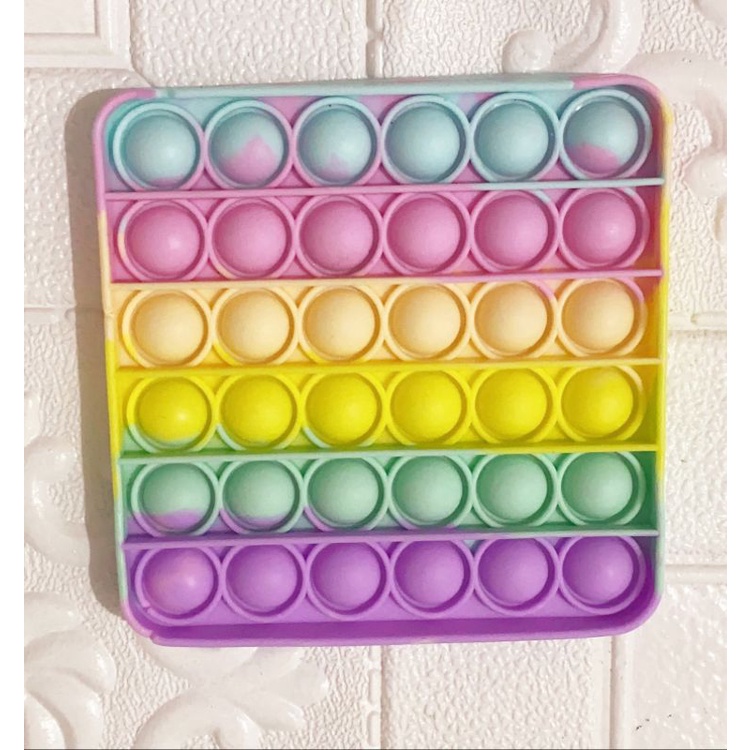 (FREE KELERENG) POP IT RAINBOW JUMBO POP IT MURAH-kotak pastel