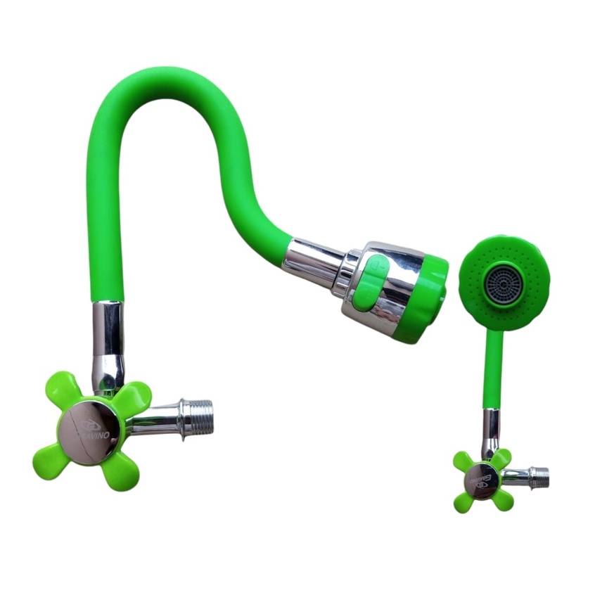 Kran Cuci Piring Warna Hijau Handle Bunga Pancuran Air 2Mode Ukuran 1/2inchi Terbaru dan Termurah