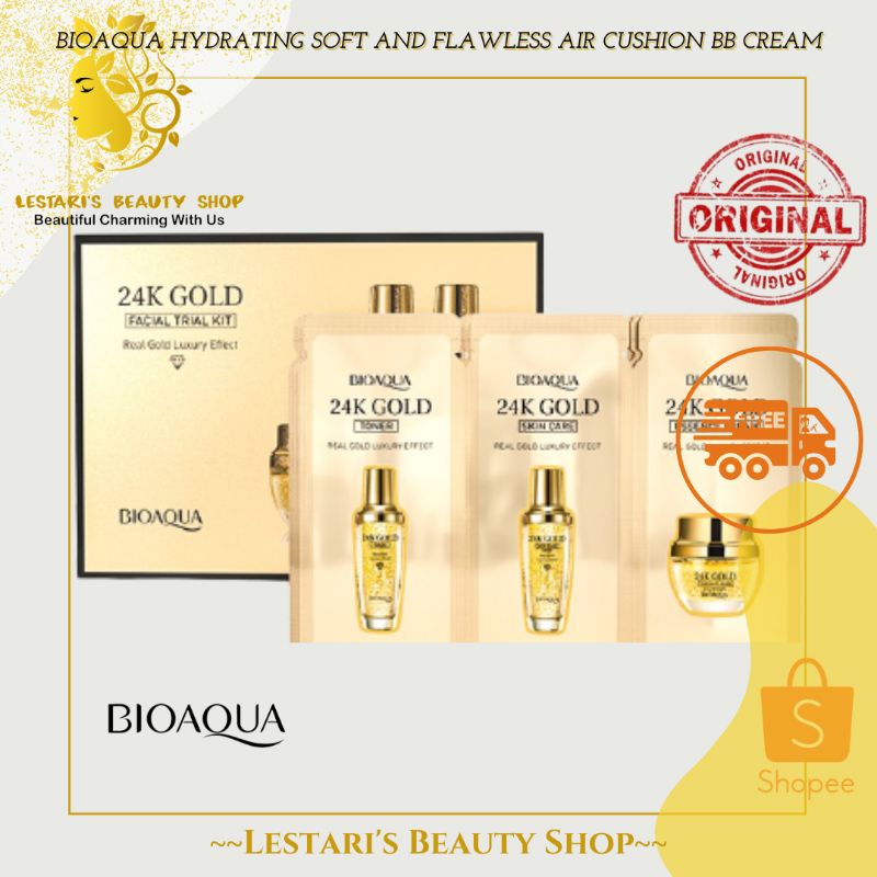 BIOAQUA 24K GOLD FACIAL TRIAL KIT / TONER SERUM CREAM BIOAQUA