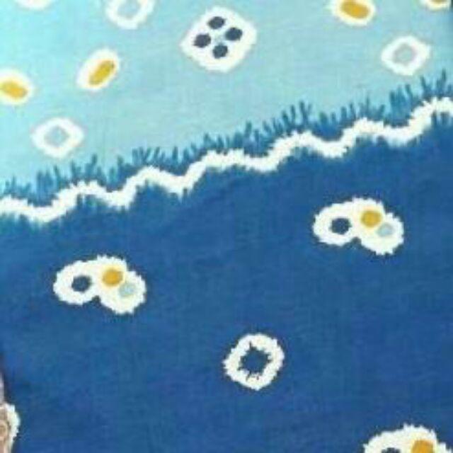 Blus Kutubaru Jumputan Batik Atasan Kebaya Modern Blouse Kutu Baru Etnik Klasik Kondangan Jumbo-Biru