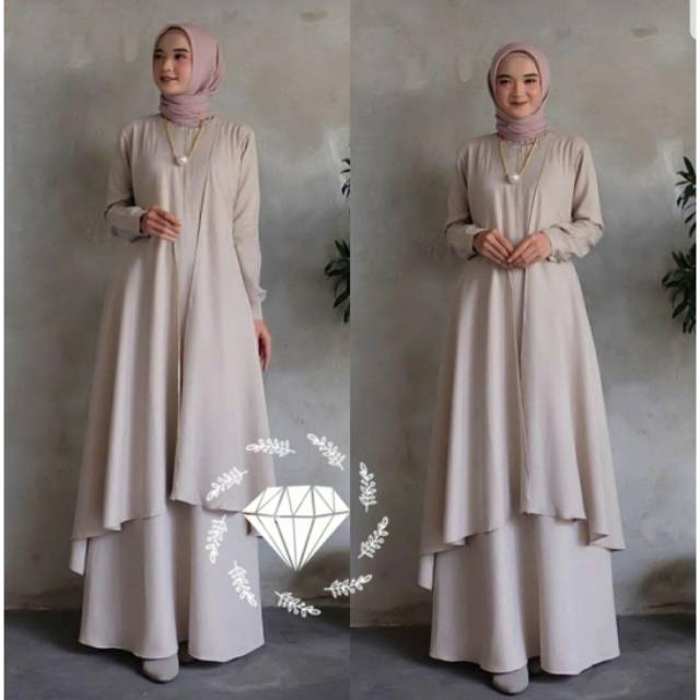 MAXY DRESS KARINA, MOSCREPE, GAMIS, HIJAB, MUSLIM