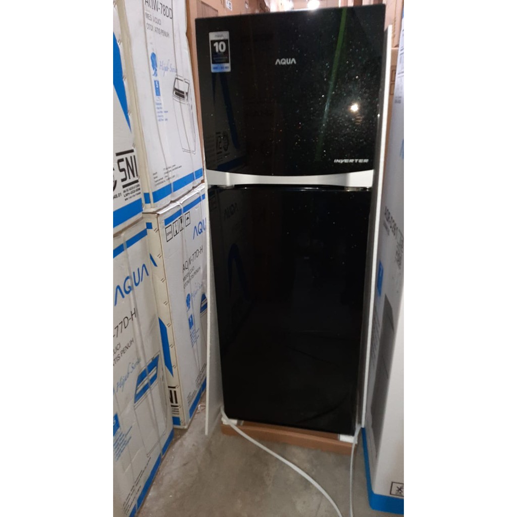 Kulkas 2 Pintu AQUA AQR D275 WBK Inverter ASI BOX Tanpa Bunga Es Low Watt Garansi Resmi 12 th