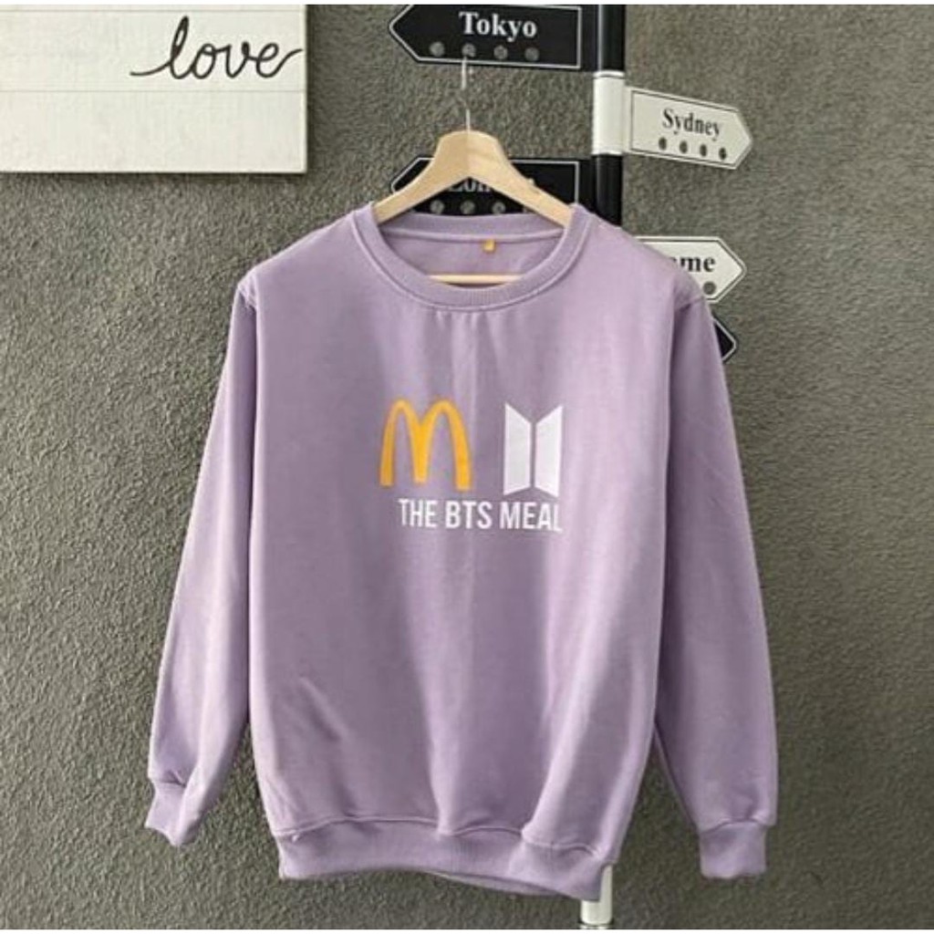 Hoodie Sweater Oblong Lilac Korean Style Bahan Flacee