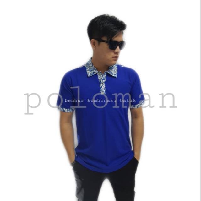 Polo tshirt benhur kombinasi batik. Baju polos. Kaos kerja. Baju kerja. Kaos pt