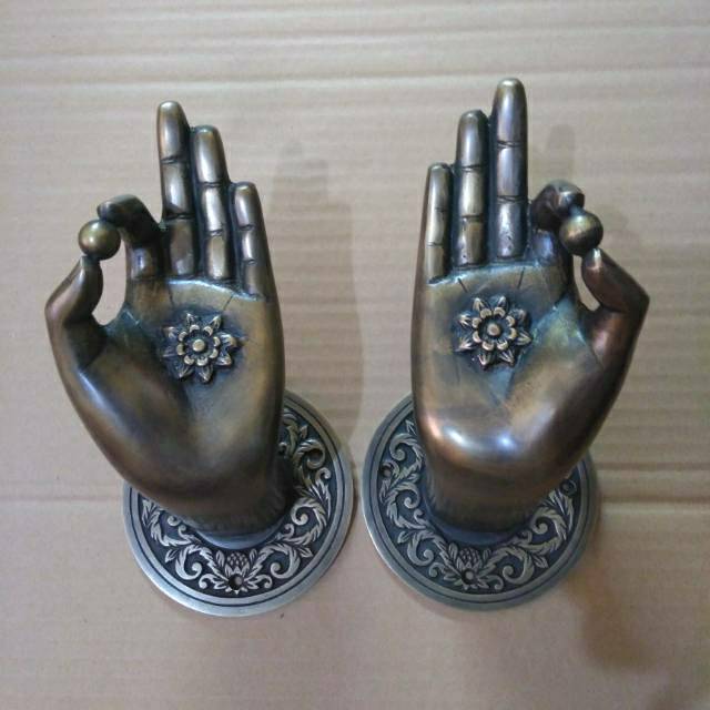 Handle Pintu / Gagang Pintu Rumah Pagar Kuningan Antik Murah Motif Tangan