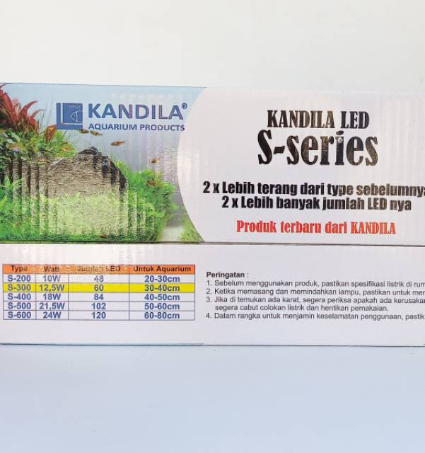 KANDILA LAMPU AQUARIUM LED S-SERIES S-300 12.5watt RGBW LED 60 titik