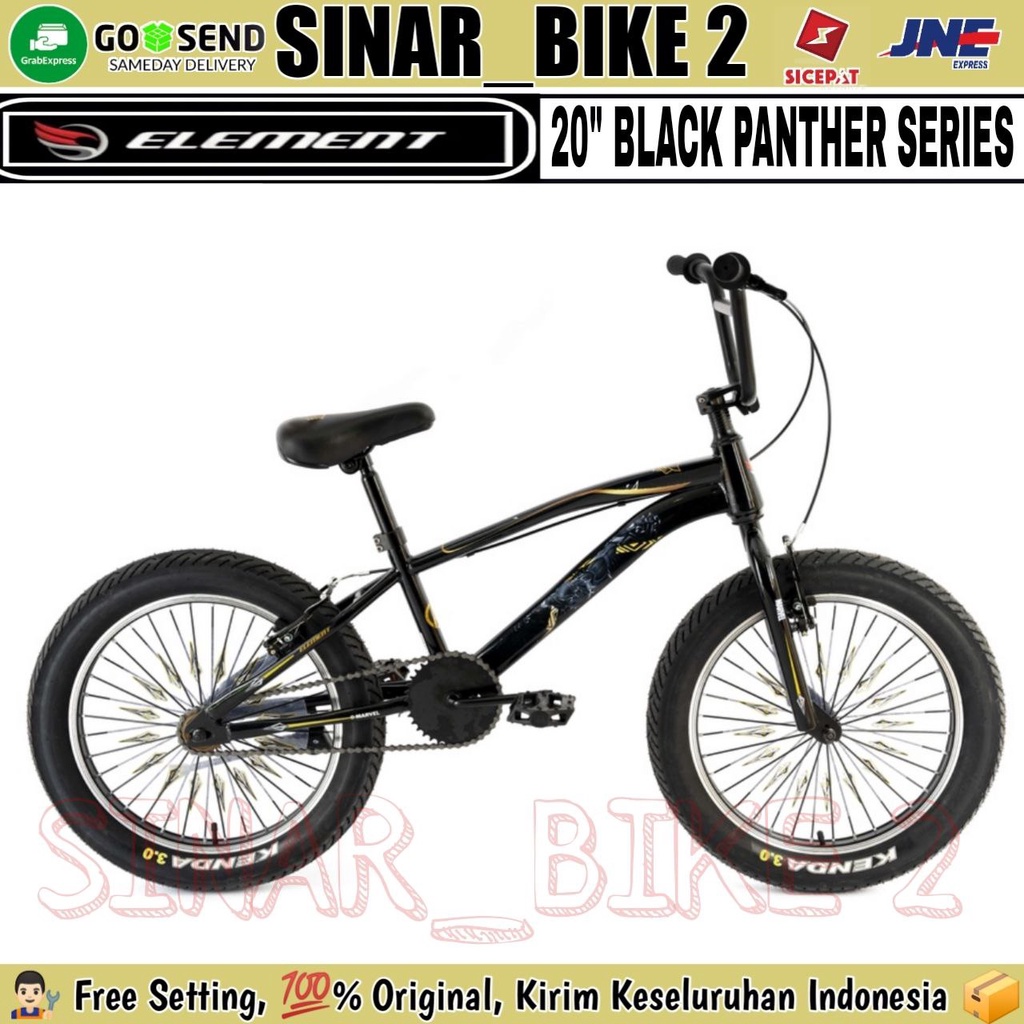 Sepeda Bmx 20 Inch Black Panther Ban Jumbo 3.0 Untuk Anak 9 Thn Sampai Dewasa